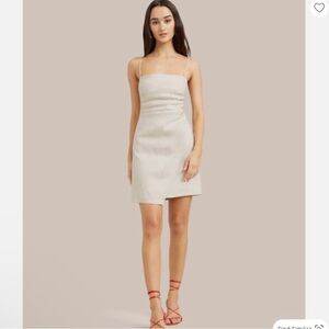 Modern Citizen Davina Linen Blend Open Back Dress Small